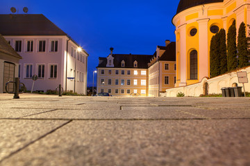 night scene of Donauworth town in Germany 