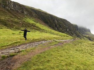 hiking in the mountains