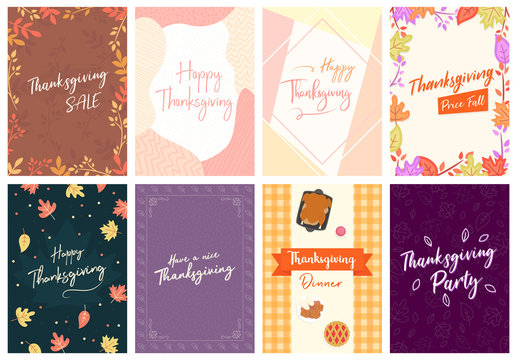 Thanksgiving a4 Flyer Banner poster template vector illustration Autumn holiday