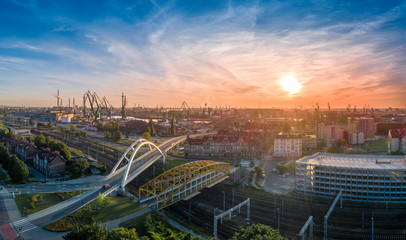 Panorama of Gdańsk aerial view - obrazy, fototapety, plakaty