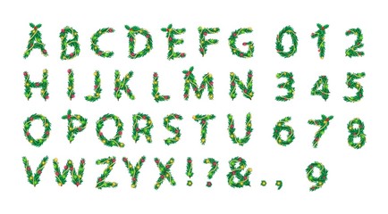 Vector set of alphabet branches. Vector illustration