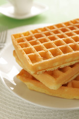 Stack of breakfast waffles