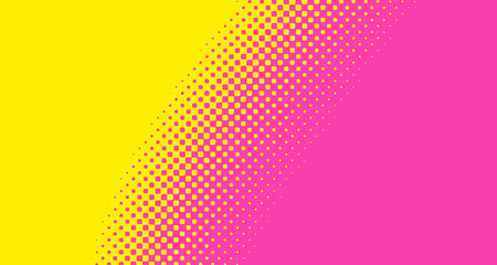 Pink halftone pop art background abstract vector comics style blank layout template with clouds beams and isolated dots pattern. For sale banner for your designe 1960s. with copy space eps10