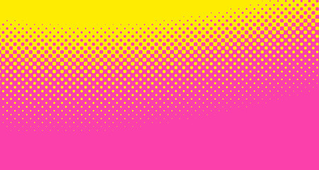 Pink halftone pop art background abstract vector comics style blank layout template with clouds beams and isolated dots pattern. For sale banner for your designe 1960s. with copy space eps10
