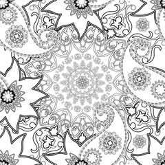      Turkish cucumber in a seamless pattern on a monochrome background