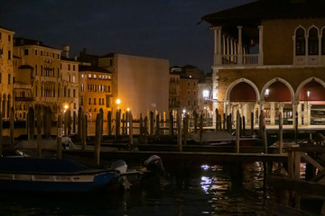 Obraz na płótnie Canvas Night view from the canal at Venice, Italy 3