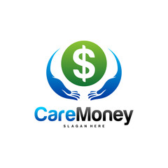Obraz premium Money Care Logo Design Vector concept. Care Money Logo Template. Icon Symbol. Illustration