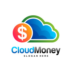 Money Cloud Logo Design Vector concept. Cloud Money Logo Template. Icon Symbol. Illustration