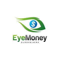 Money Eye Logo Design Vector concept. Eye Money Logo Template. Icon Symbol. Illustration