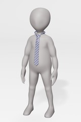 3D Render of Character with Tie