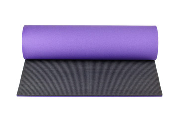 Yoga mat isolated on white background