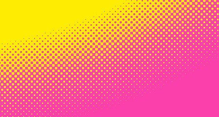 Pink halftone pop art background abstract vector comics style blank layout template with clouds beams and isolated dots pattern. For sale banner for your designe 1960s. with copy space eps10