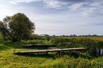 Narwiański Park Narodowy, Rzeka Narew, Łodzie pychówki, Uhowo, Podlasie, Polska © podlaski49