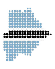 Karte und Fahne von Botswana