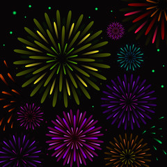 Firework Gradient Vector Template for new year
