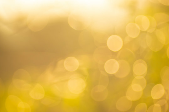 Abstract background of soft golden bokeh