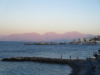 View from port beach of Agios Nikolaos 