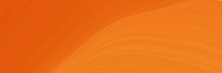 elegant curvy swirl waves background design with dark orange, orange red and vivid orange color