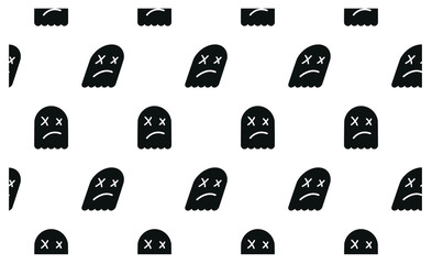 Ghost icon vector Halloween seamless pattern background wallpaper