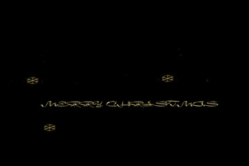 text merry Christmas gold letters on black background