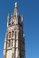 Fototapeta na wymiar Tour Pey Berland tower square next to Cathedrale Saint-Andre Bordeaux