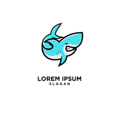 Obraz premium blue shark fish predator logo icon design vector illustration