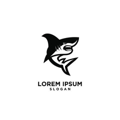 black shark fish predator logo icon design vector illustration