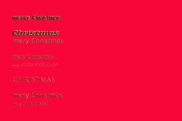 the text merry Christmas in Golden letters on a red background