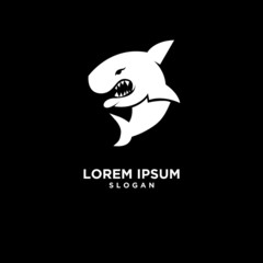 black shark fish predator logo icon design vector illustration