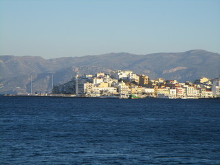 Fototapeta na wymiar Agios Nikolaos from Ormos cape 2