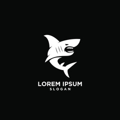 black shark fish predator logo icon design vector illustration