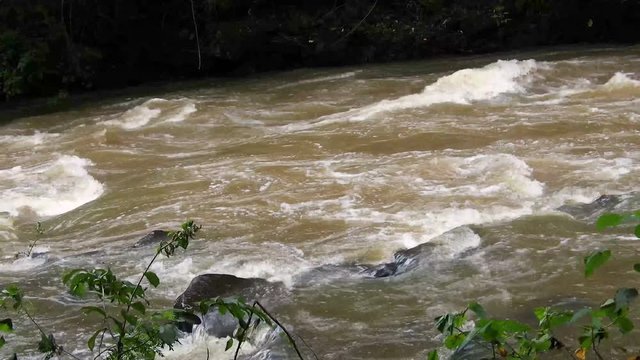 waterfall on Jacare Pepira river in Brotas city