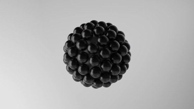 Studio background, flying spheres.  In Ultra HD 4k.