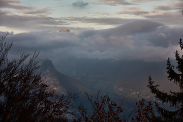 Grenoble seen from Vercors Regional Natural Park. France