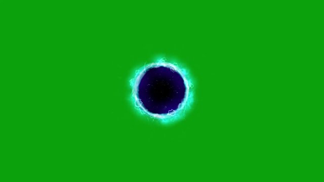Sci fi portal with green screen background