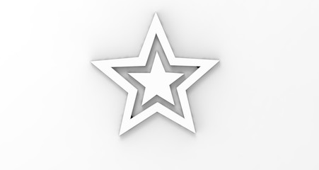 Star 3D Render isolated on white