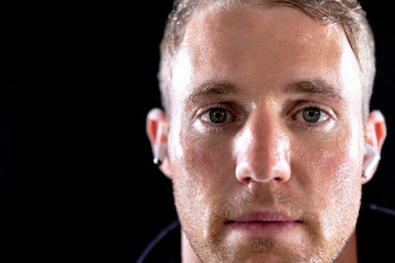 Athletic man after exercise