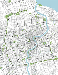 map of the city of Shanghai, China