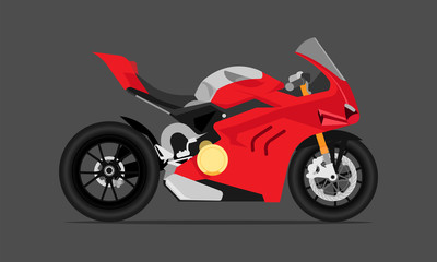 big bike motor fast speed modern sytle red gray color. vector illustration eps10