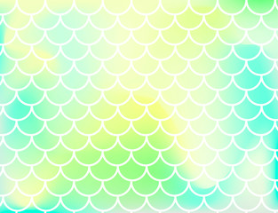 Yellow green mermaid scales. fish scales. Underwater sea pattern. Vector illustration. Perfect for print design for textile, poster, greeting card, invitation.