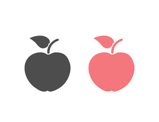 Apple fruit icon set design template vector isolated