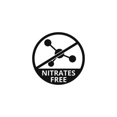 Nitrates free sign vector food label