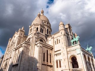 Fototapeta na wymiar Facade Sacred Heart of Jesus basilica in Paris, France.