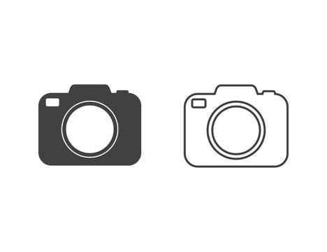 Photo camera vector icon set in flat
