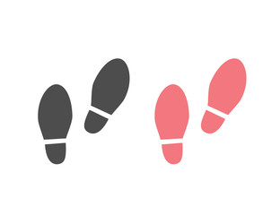 Shoes Footsteps icon set. Vector flat illustration
