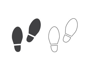 Shoes Footsteps line icon set. Vector flat illustration