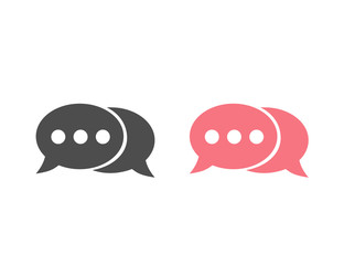 Speech bubble icon set. Vector in flat style