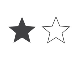 Star line icon set. Vector illustration in flat style