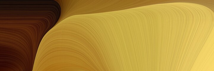 banner modern soft swirl waves background illustration with peru, dark khaki and very dark red color