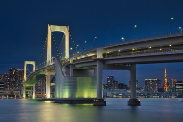Fototapeta na wymiar Rainbow Bridge & Blue Hour